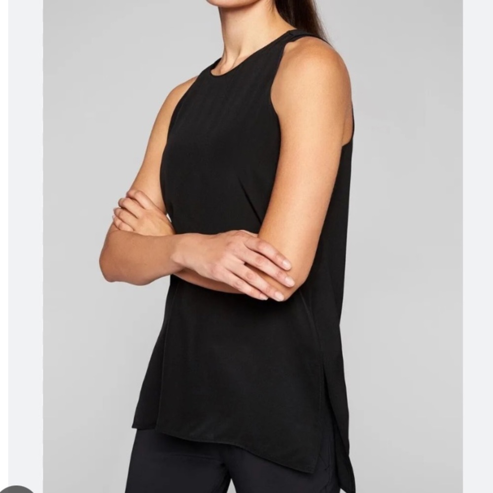 Athleta Black Side Split Tank Top